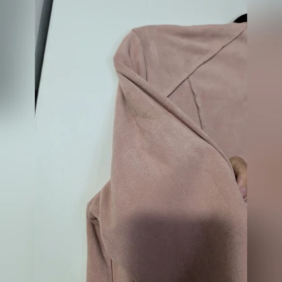 Black Tape Dusty Rose Suede Cardigan Unstructured Blazer Top - Picture 4 of 4